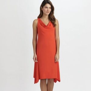 Eileen Fisher Cowl Neck Asymmetrical Hem Dress Size S